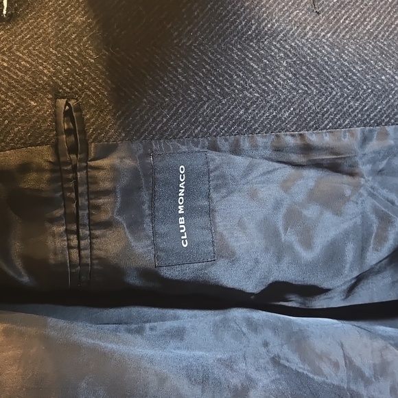 Club Monaco Men Loukas Herringbone Funnel Neck Wool Coat Medium NWOT - Picture 15 of 17